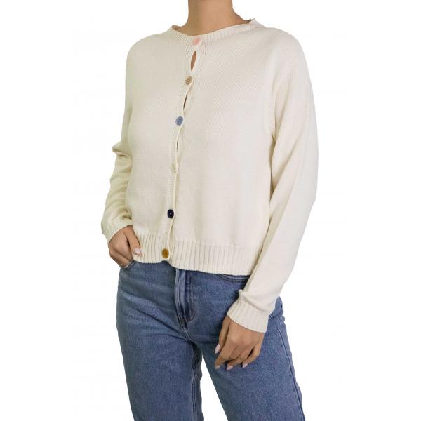 Cardigan con bottoni colorati